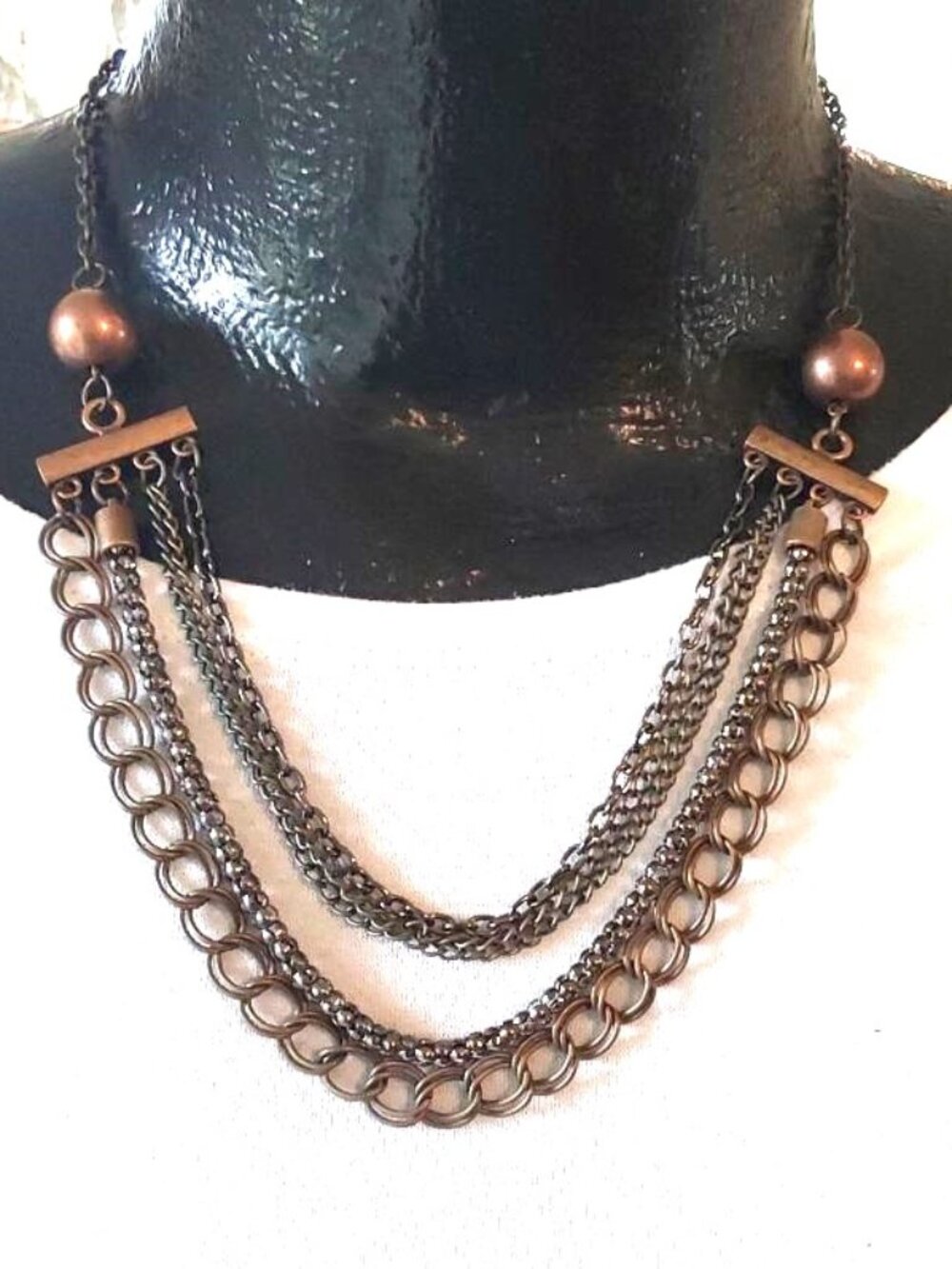 Paparazzi Multi-Strand Copper-Toned Necklace and Earring Set